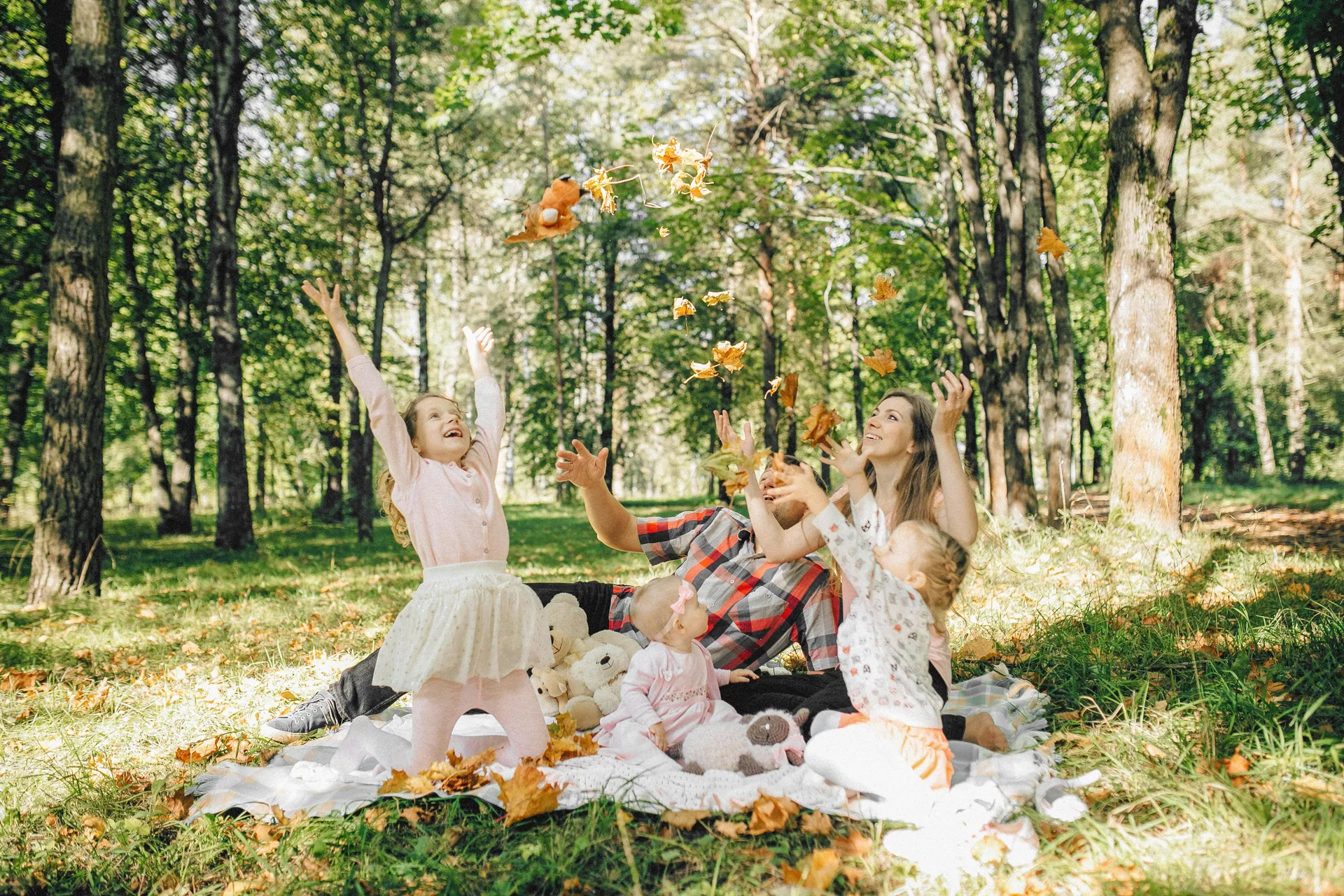 A family enjoying a moment together in nature